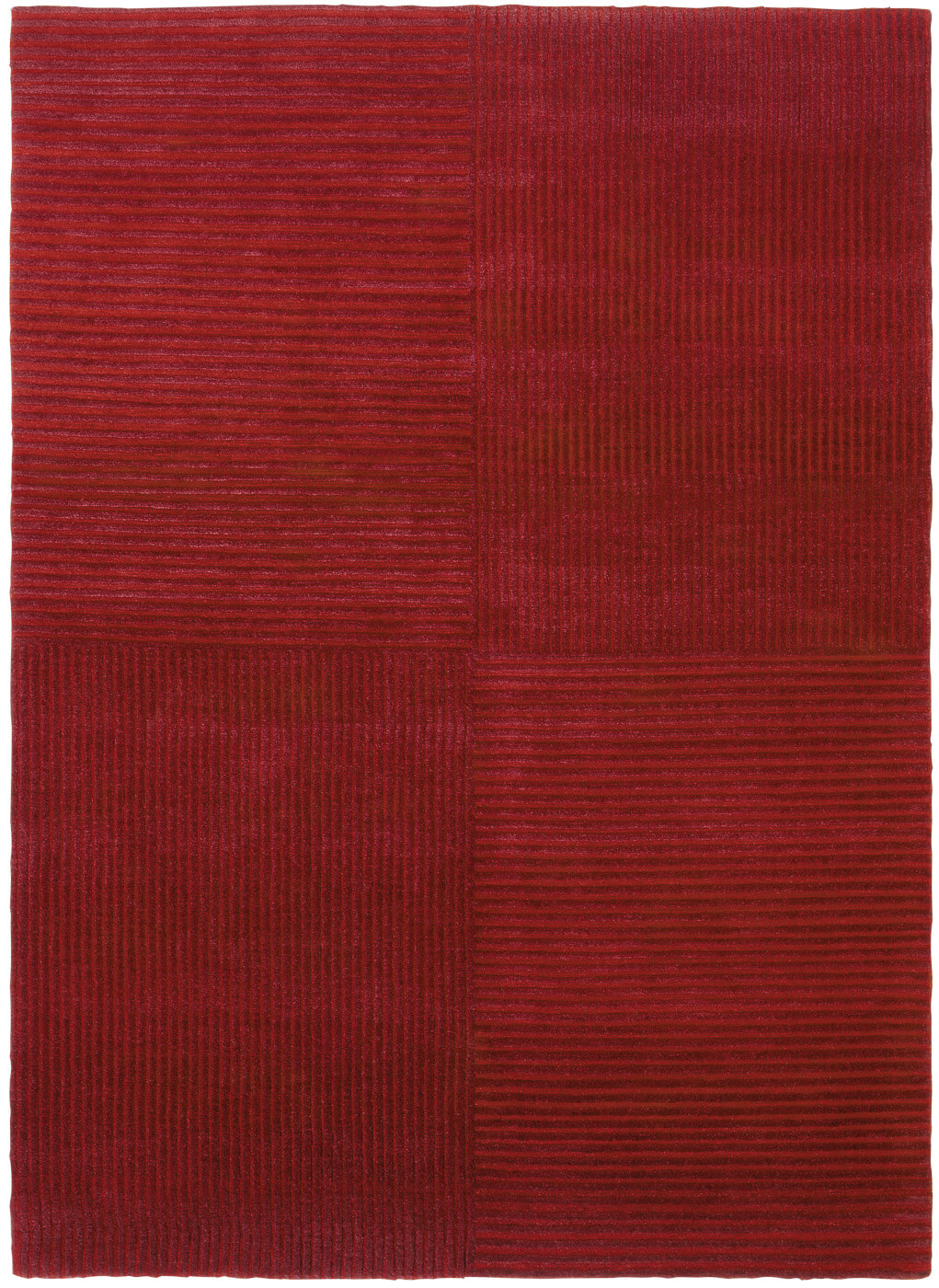 Hand-woven Red Stripes Luxury Rug ☞ Size: 250 x 300 cm