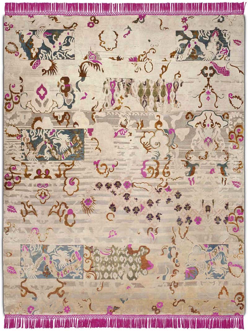 Dragon Hand-Knotted Silk / Wool Rug