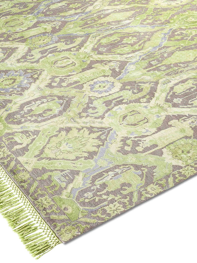 KavaBagh Green Wool & Silk Rug