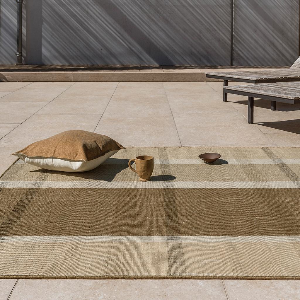 Zona Cashew Block Stripe Fresco Rug | Size: 140 x 200 cm