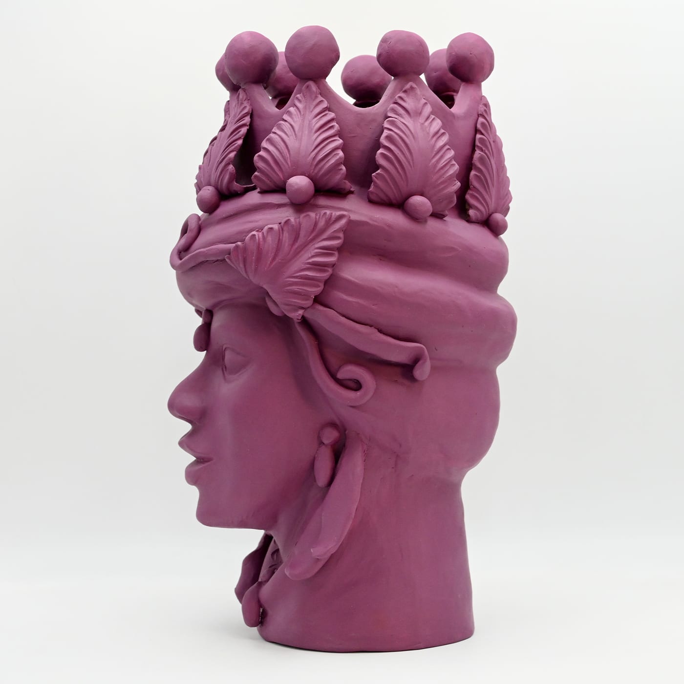 Purple Moor's Head Sculpture Handmade in Italy