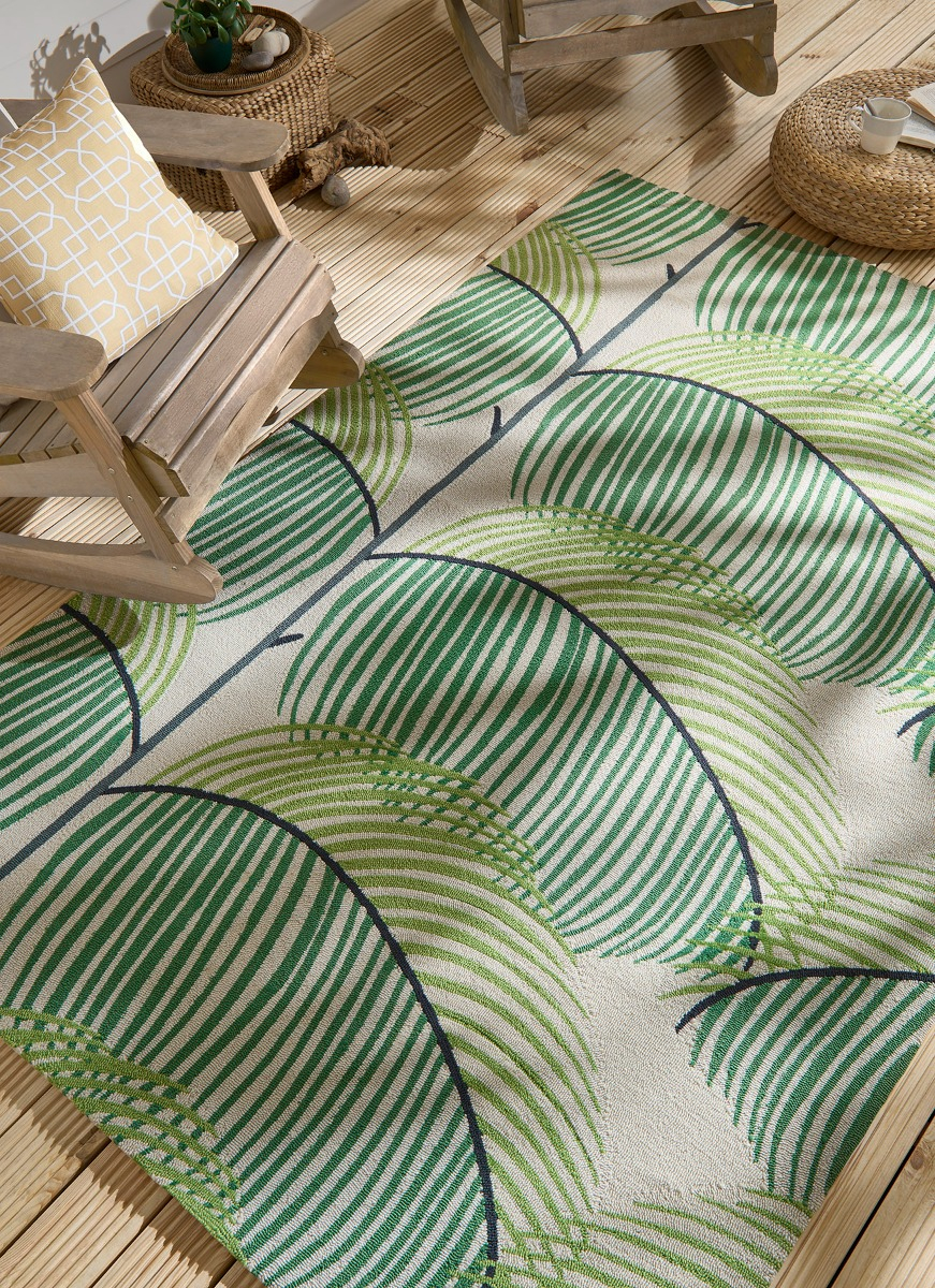 Leaf Green Outdoor Handwoven Rug