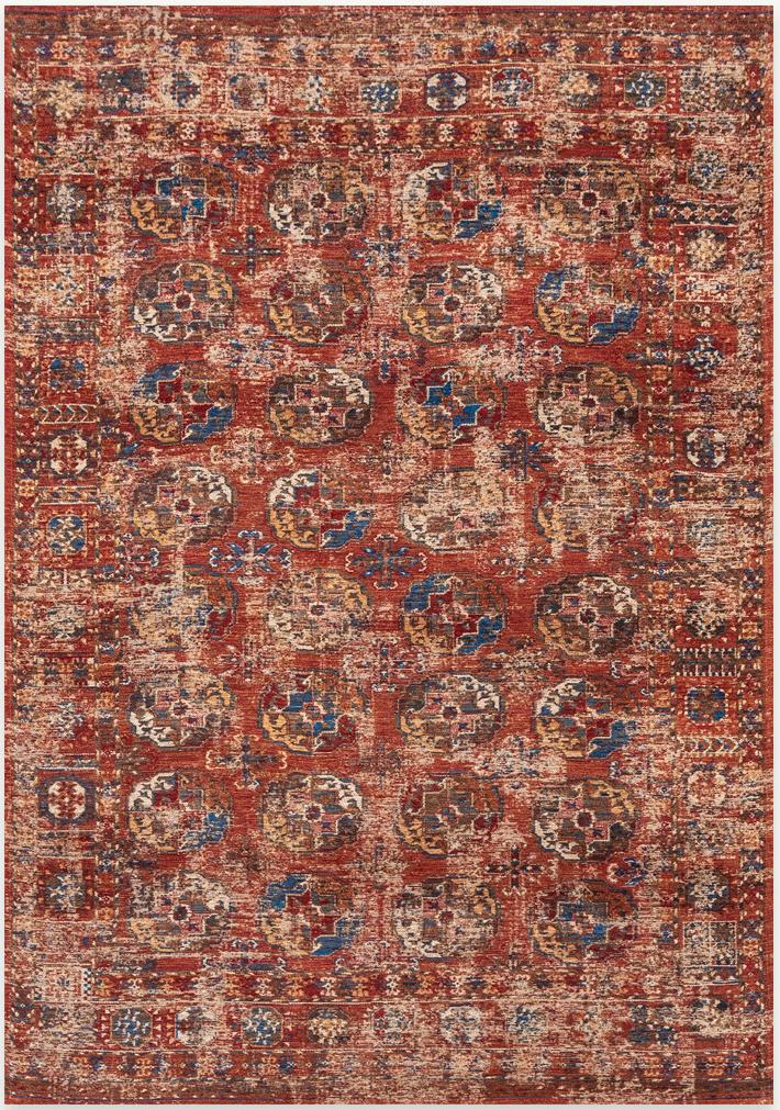 Distressed Rust & Blue Medallion Rug | Size: 280 x 390 cm