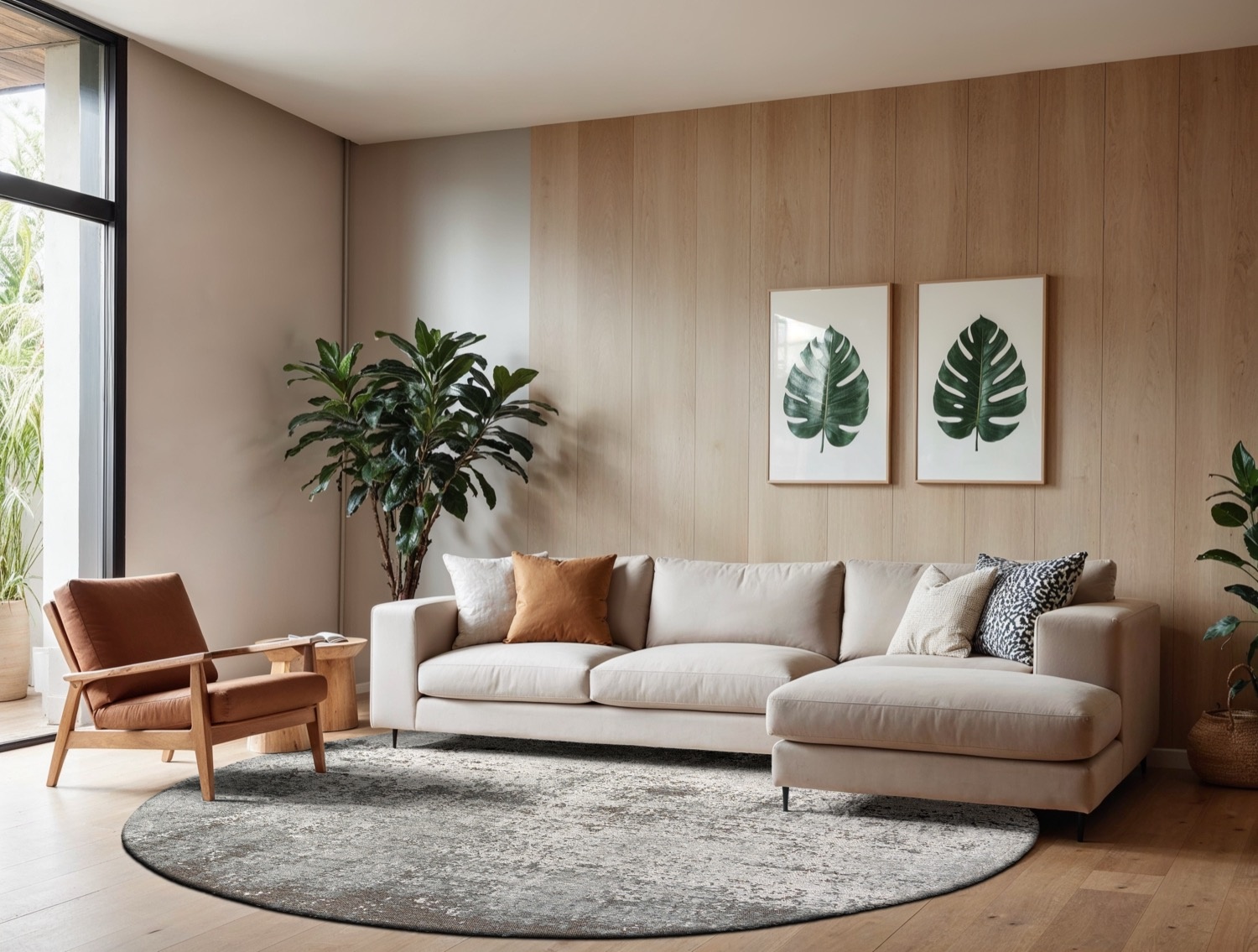 Soft Grey Layered Texture Round Rug | Size: Ø 240 cm