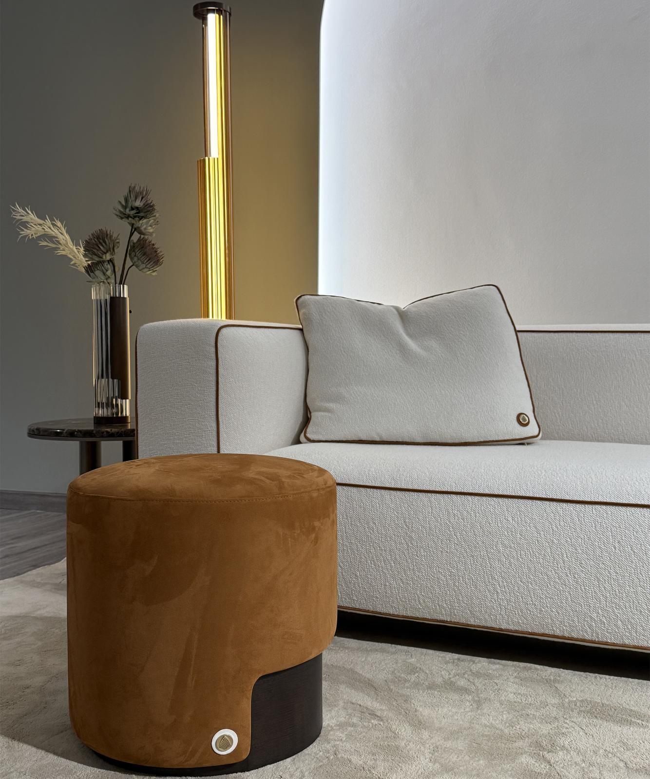 Bon Ton Amber Upholstered Pouf