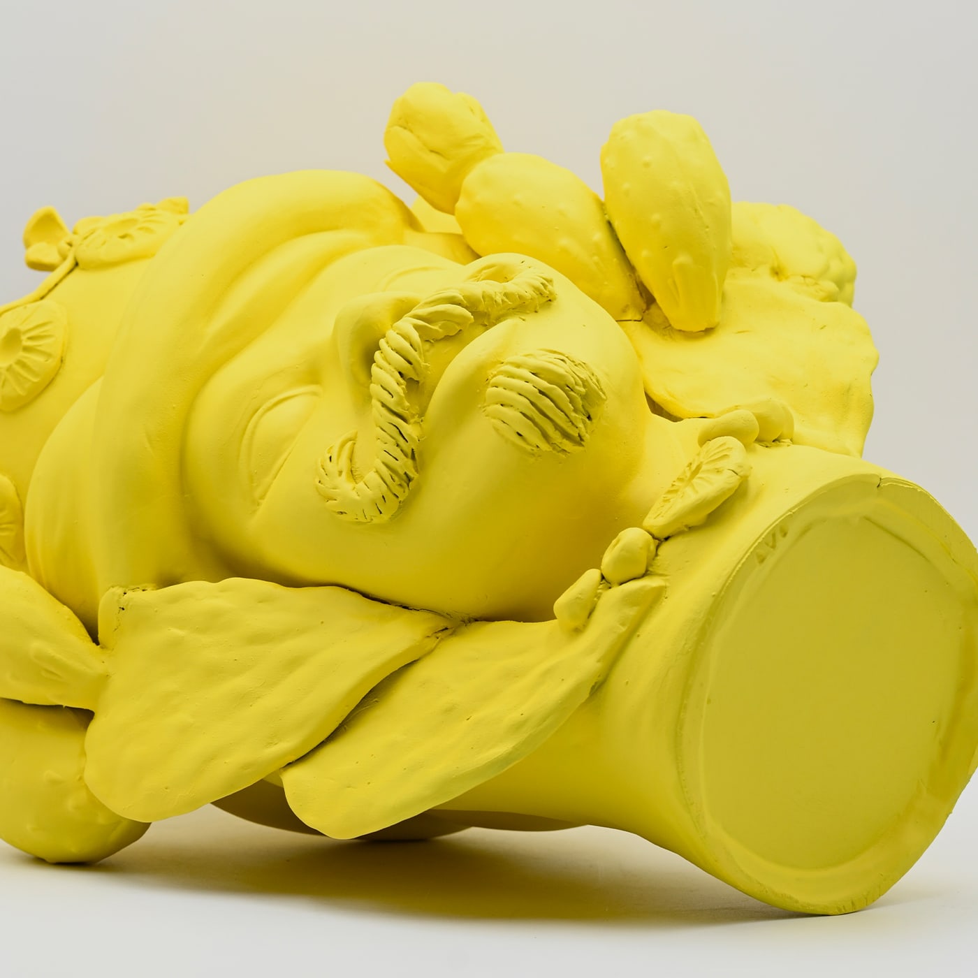 Yellow Matte Finish Moor's Head Sculpture