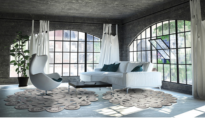 Braided Black Round Rug