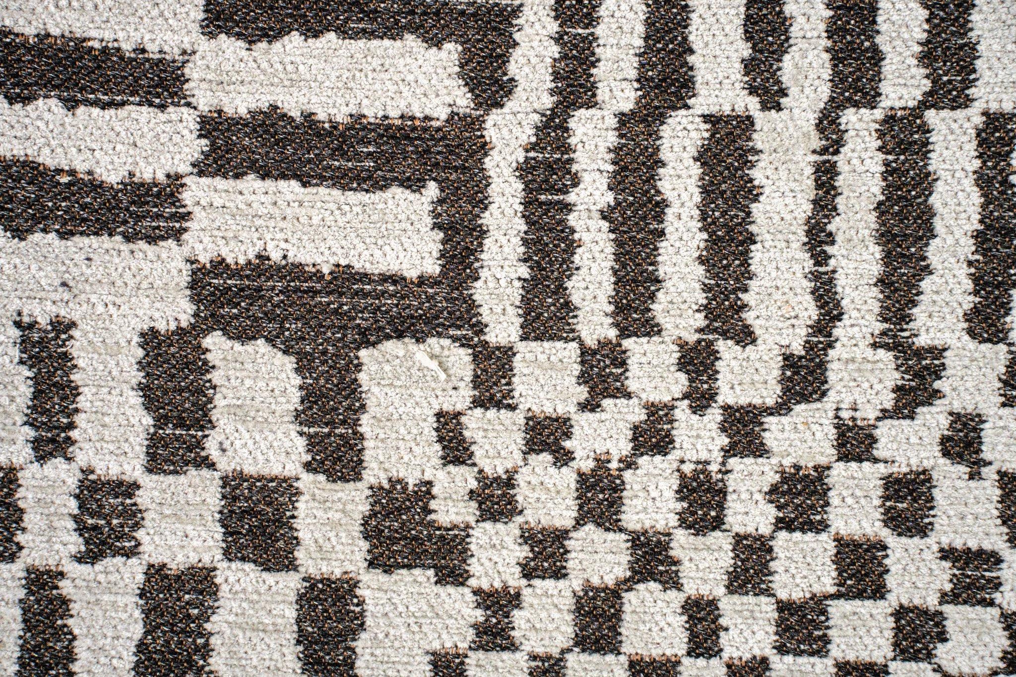 Monochrome Berber Pattern Round Rug | Size: Ø 240 cm