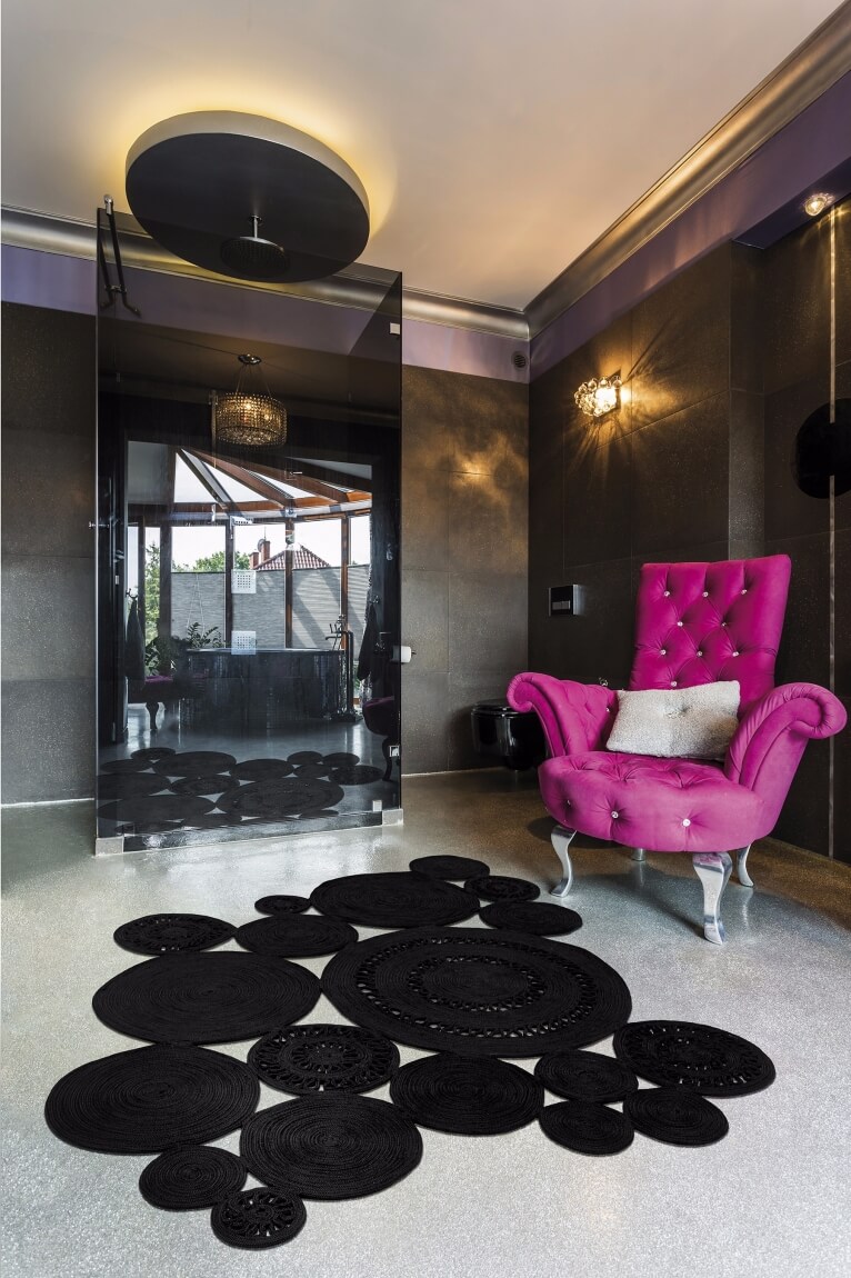 Rope Braided Black Rug | Size: 200 x 300 cm