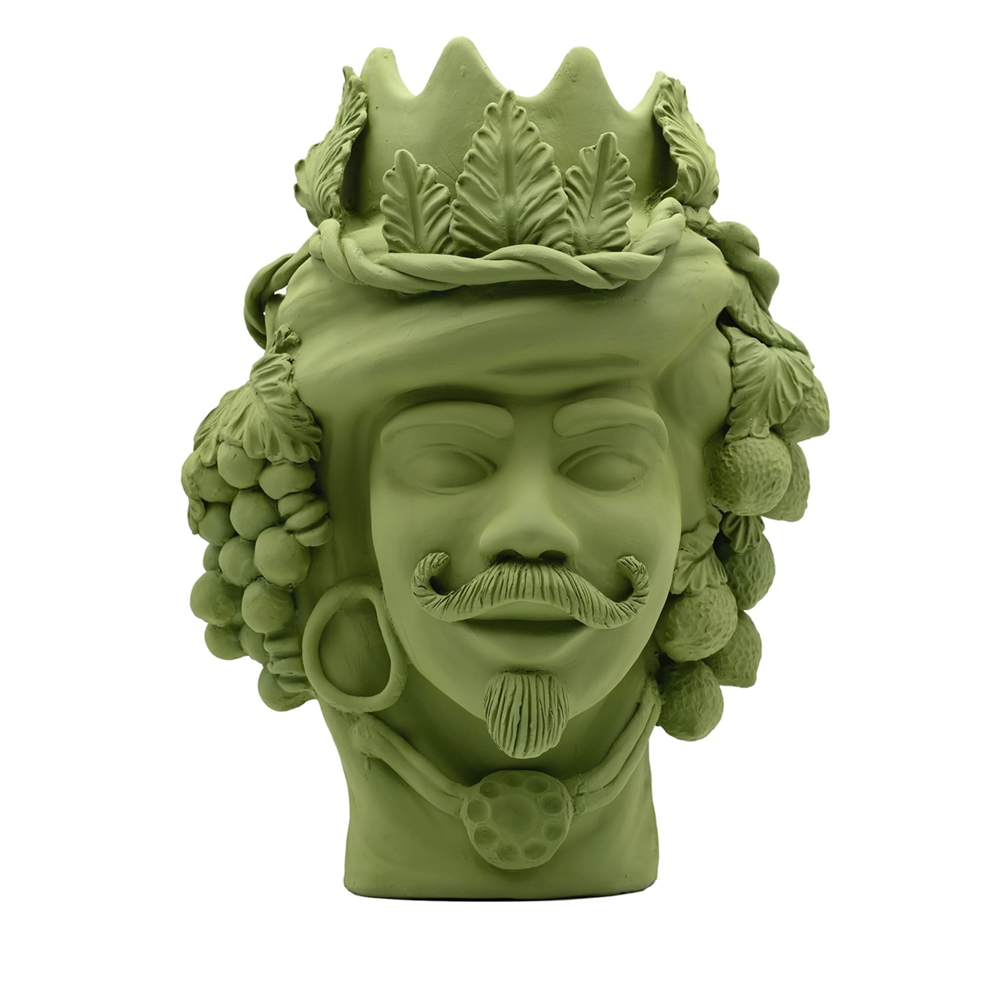 Green Matte Moor's Head Art Piece