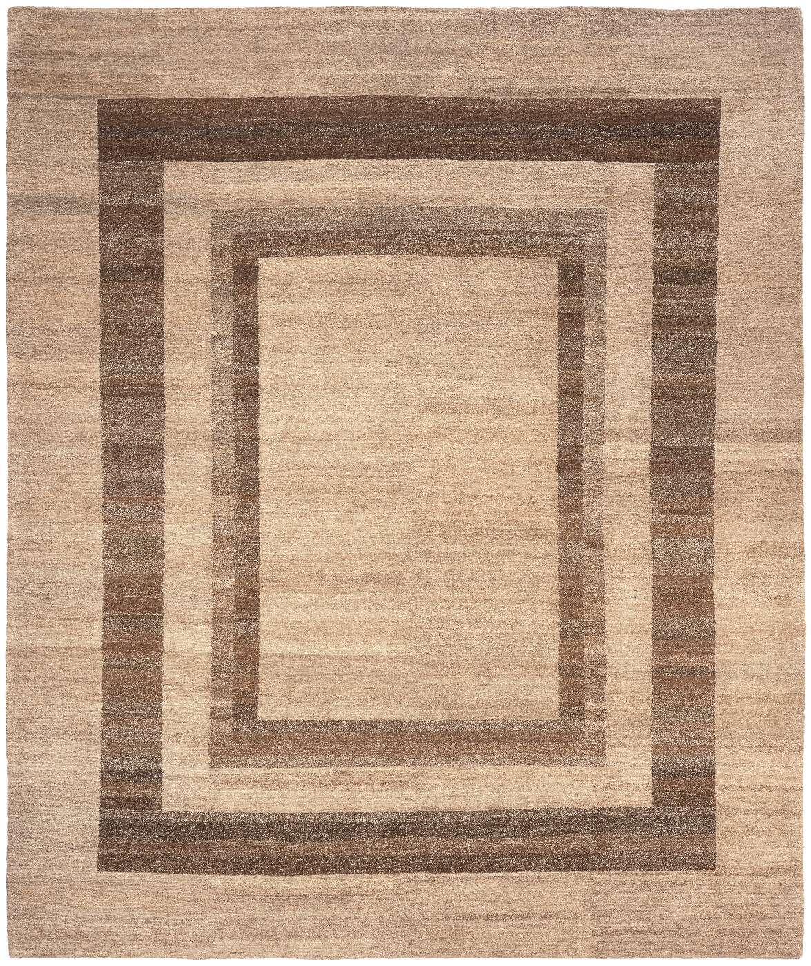Triple Border Brown Luxury Hand-woven Rug ☞ Size: 300 x 400 cm