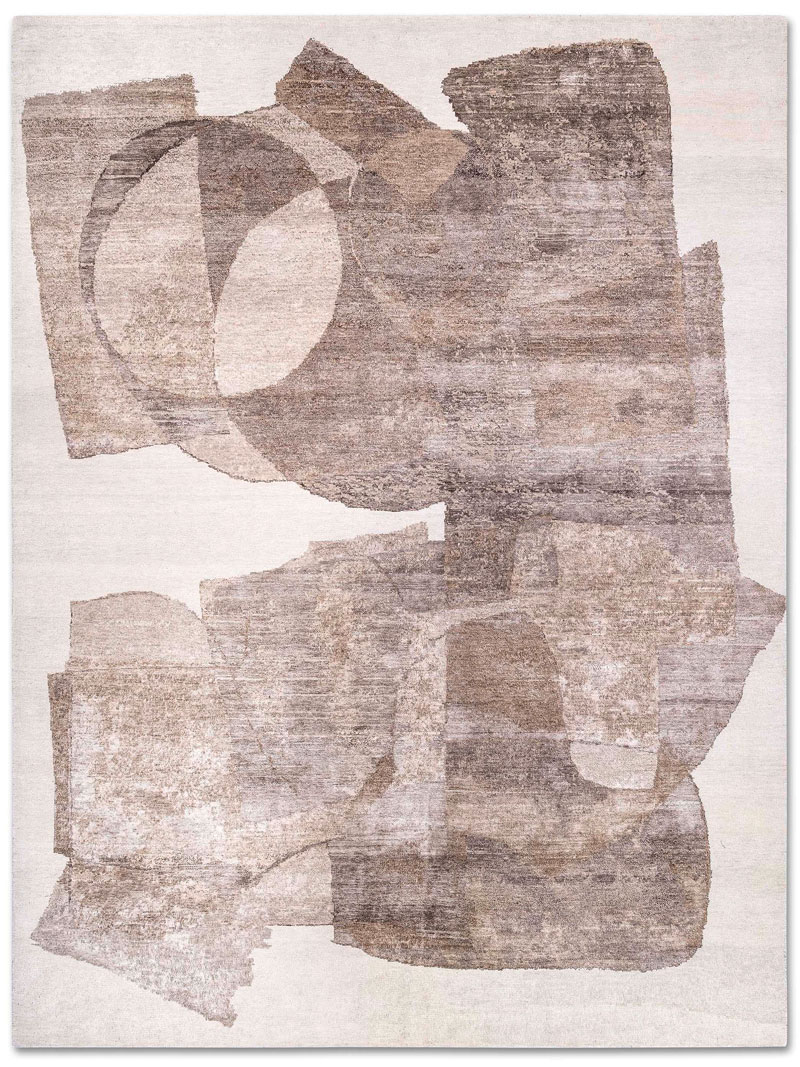 Silver Sand Hand-Knotted Silk / Wool Rug