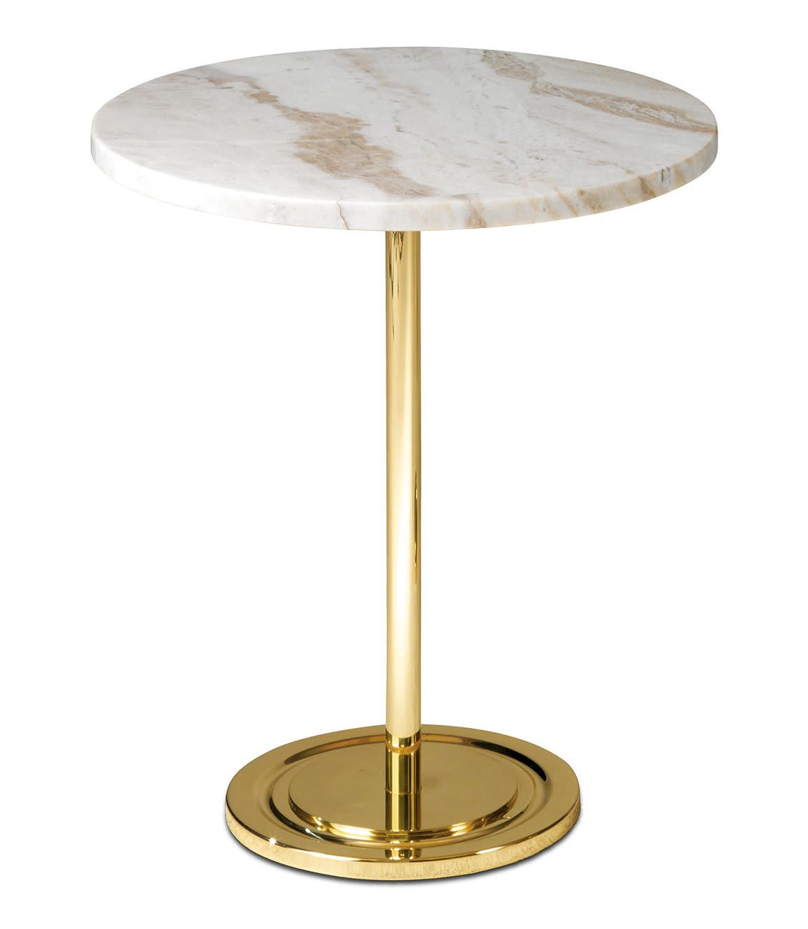 High Marble Top Artisan Side Table