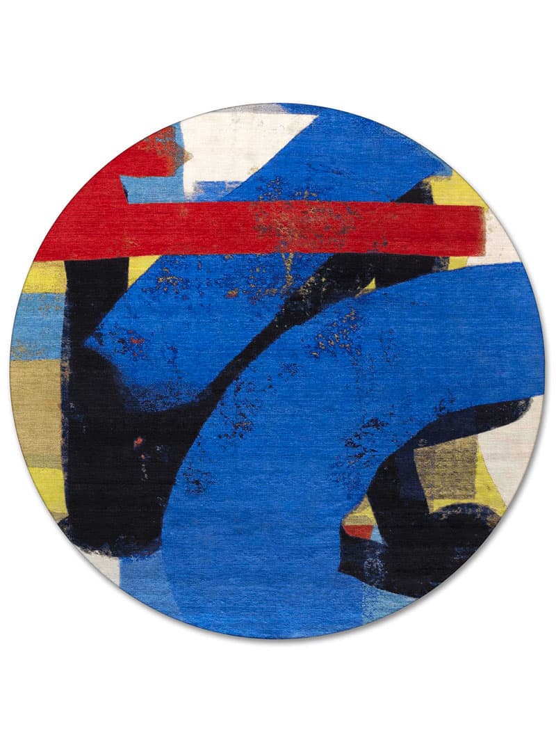 Round Original Hand-Woven Exquisite Rug