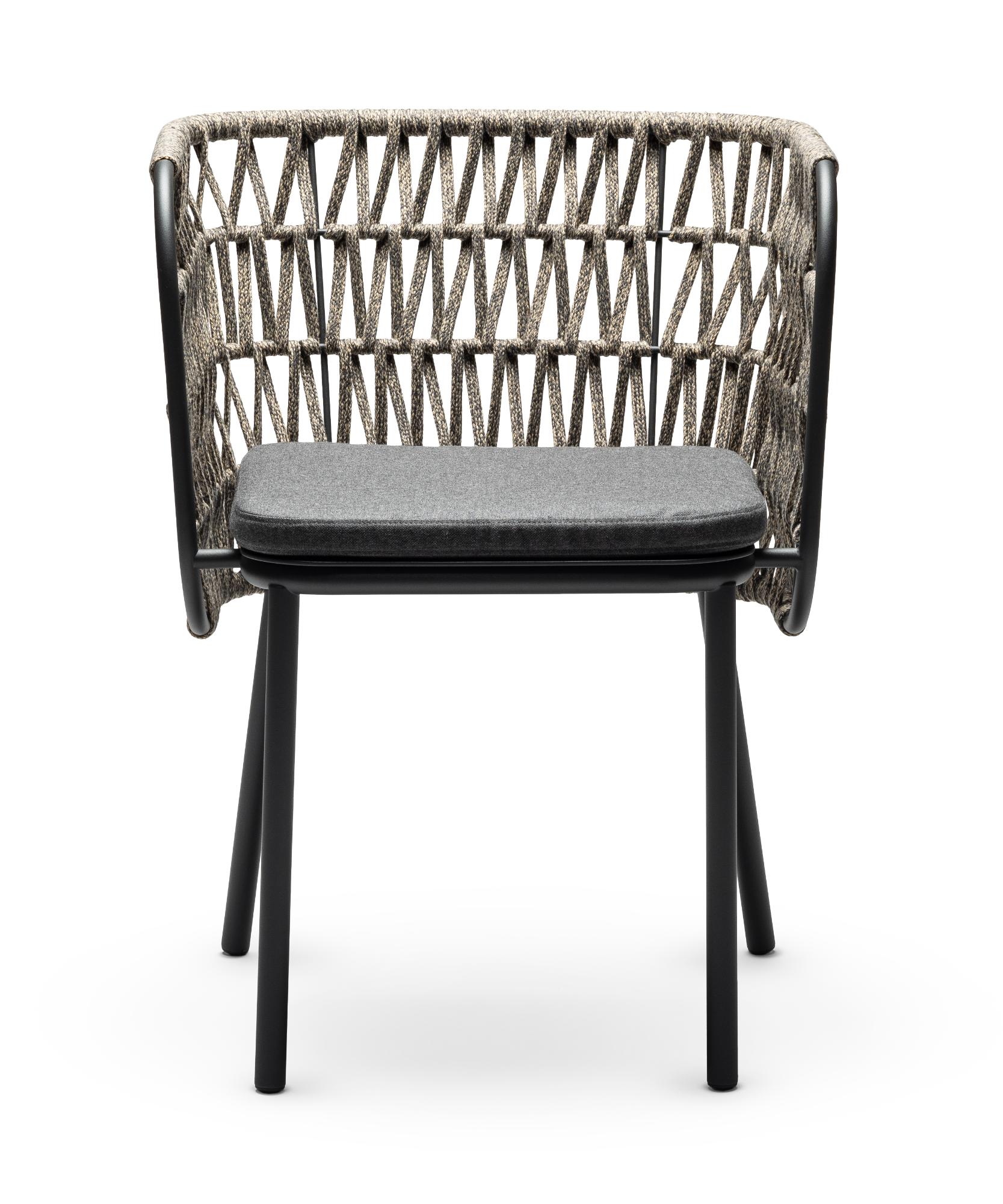 Jujube Black and Beige Outdoor Chair