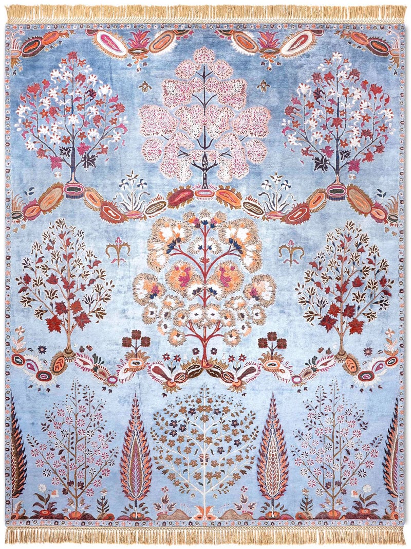Mughal Blue Luxury Handwoven Rug