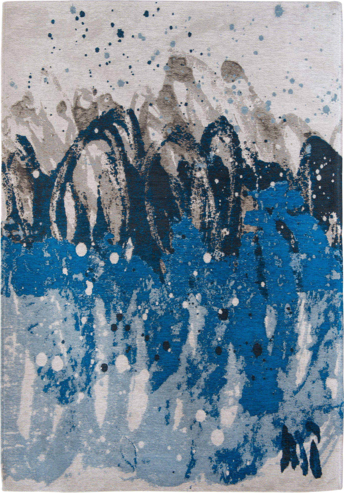 Jacquard Cotton Flatweave Rug Blue Waves