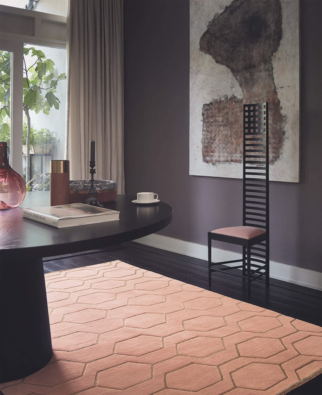 Pink Cut-Loop Hand Woven Rug | Size: 250 x 350 cm
