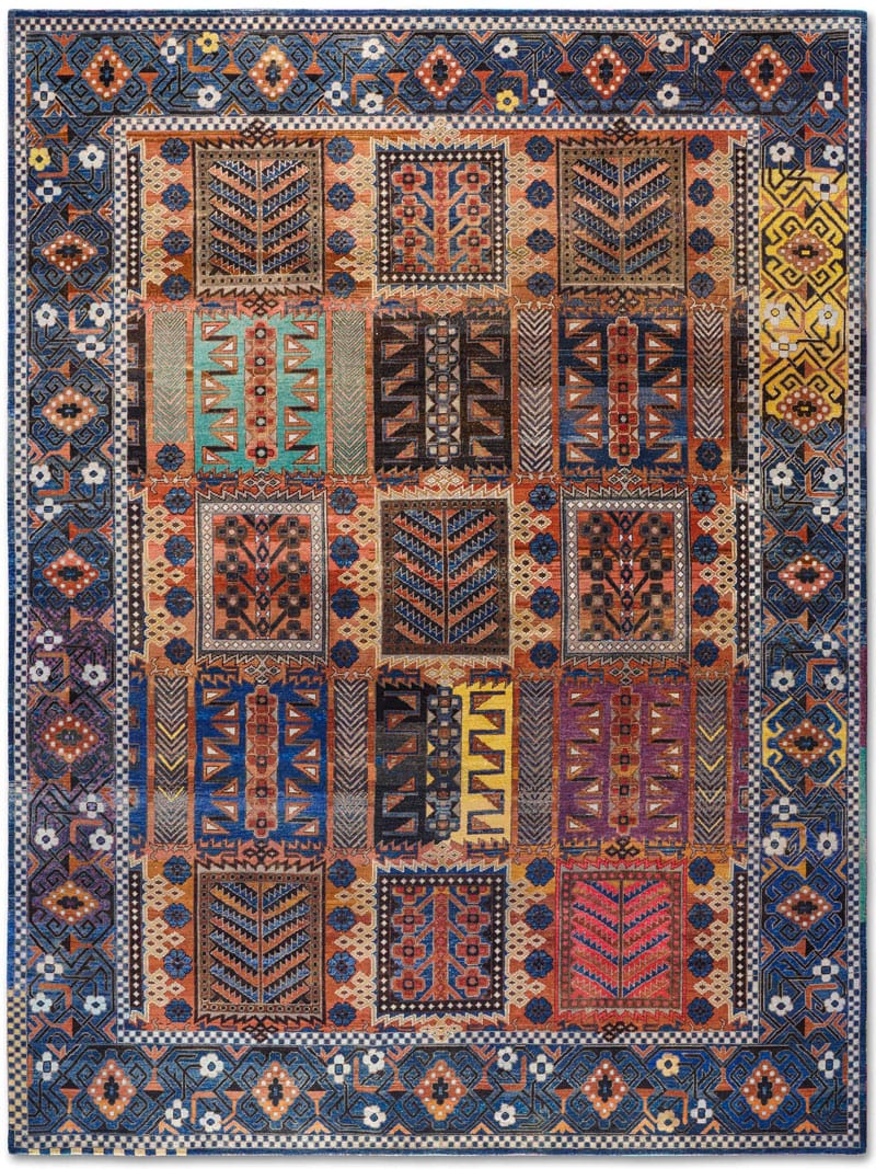 Original Natural Brown Hand-Knotted Wool Rug