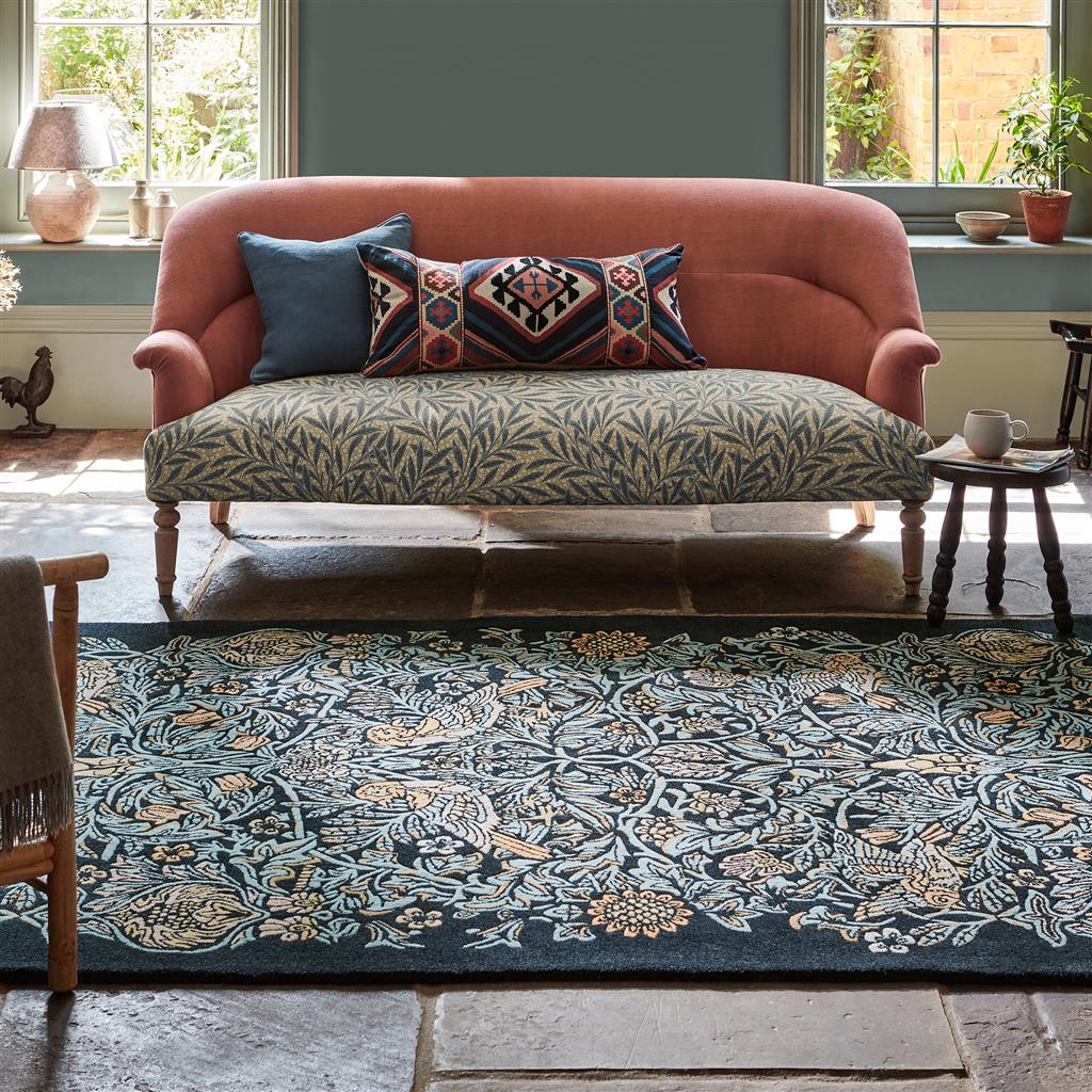 Bird Blue Designer Rug