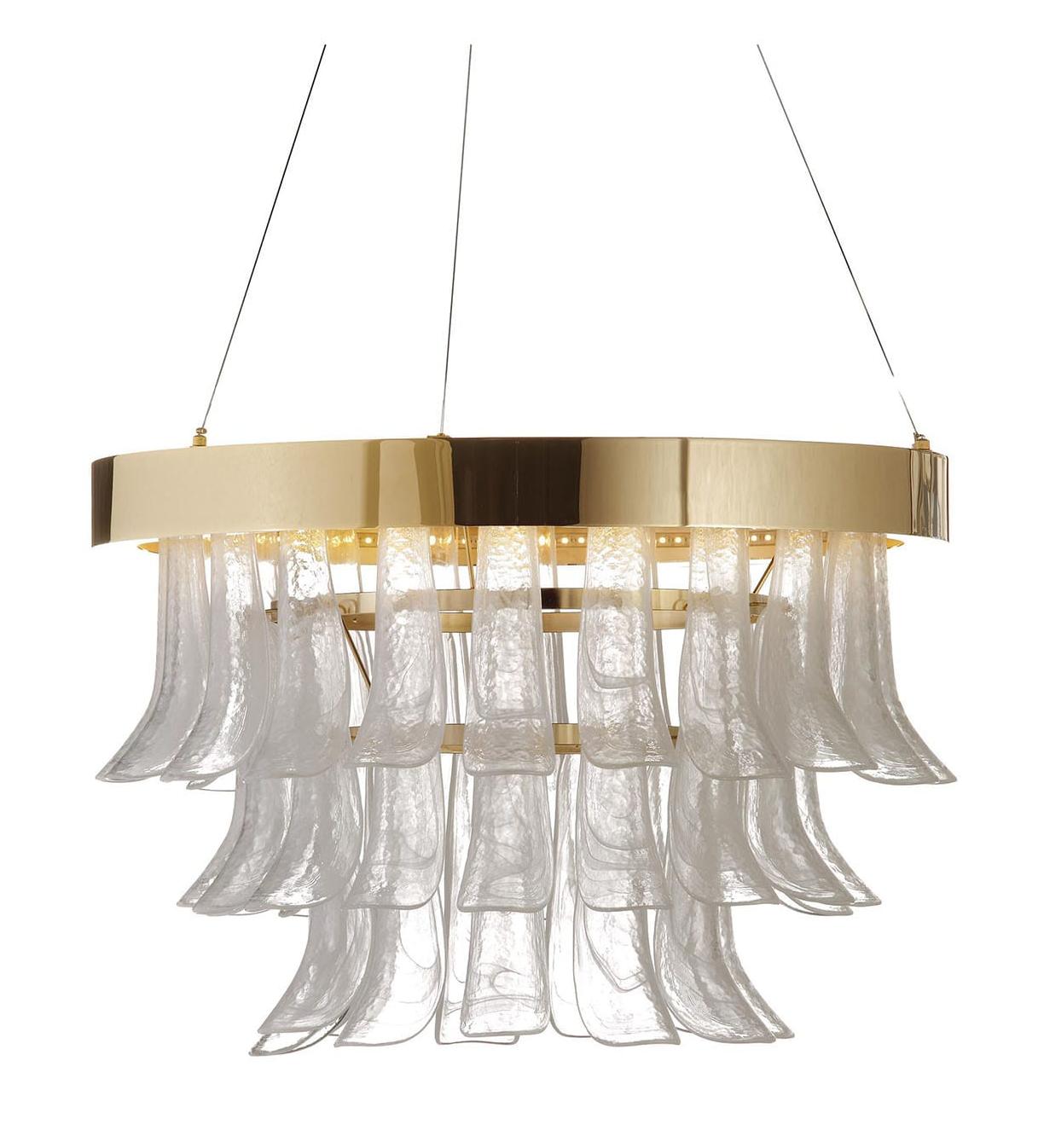 Gold LED Ring Murano Chandelier