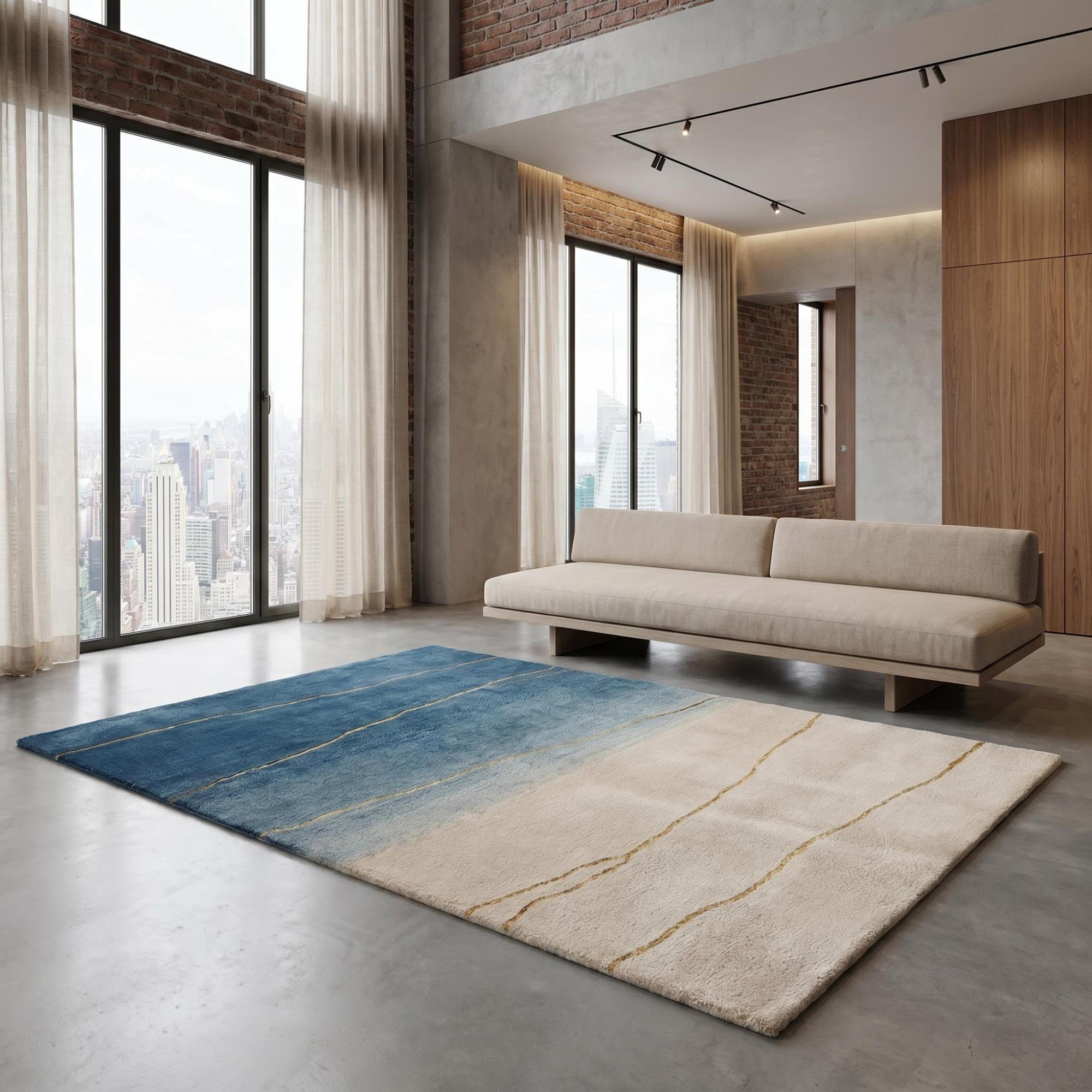Horizon Gradient Blue Handwoven Rug