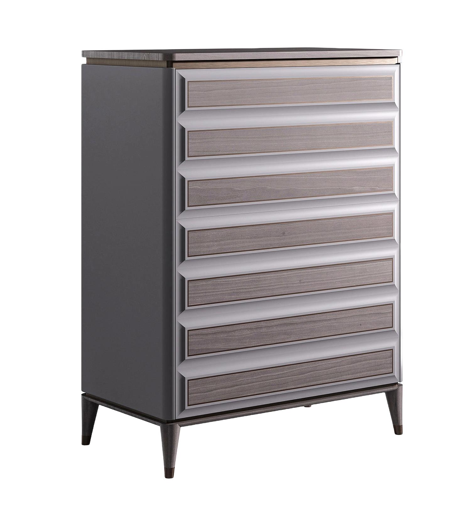 Sleek Modern High Chest of Drawers