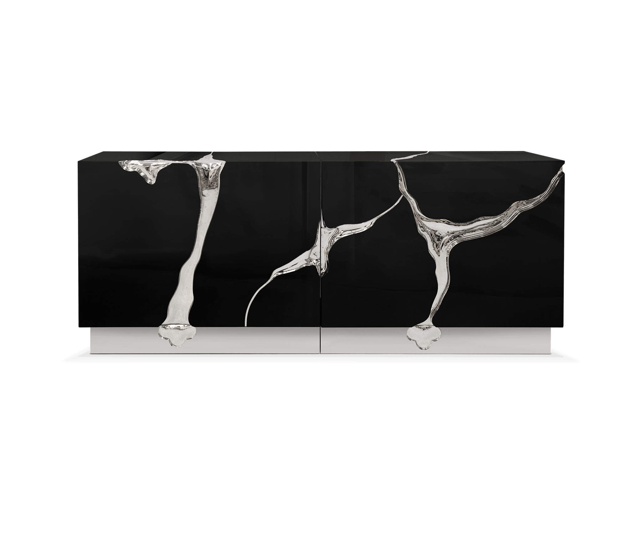 Fissure Silver & Black Designer Sideboard
