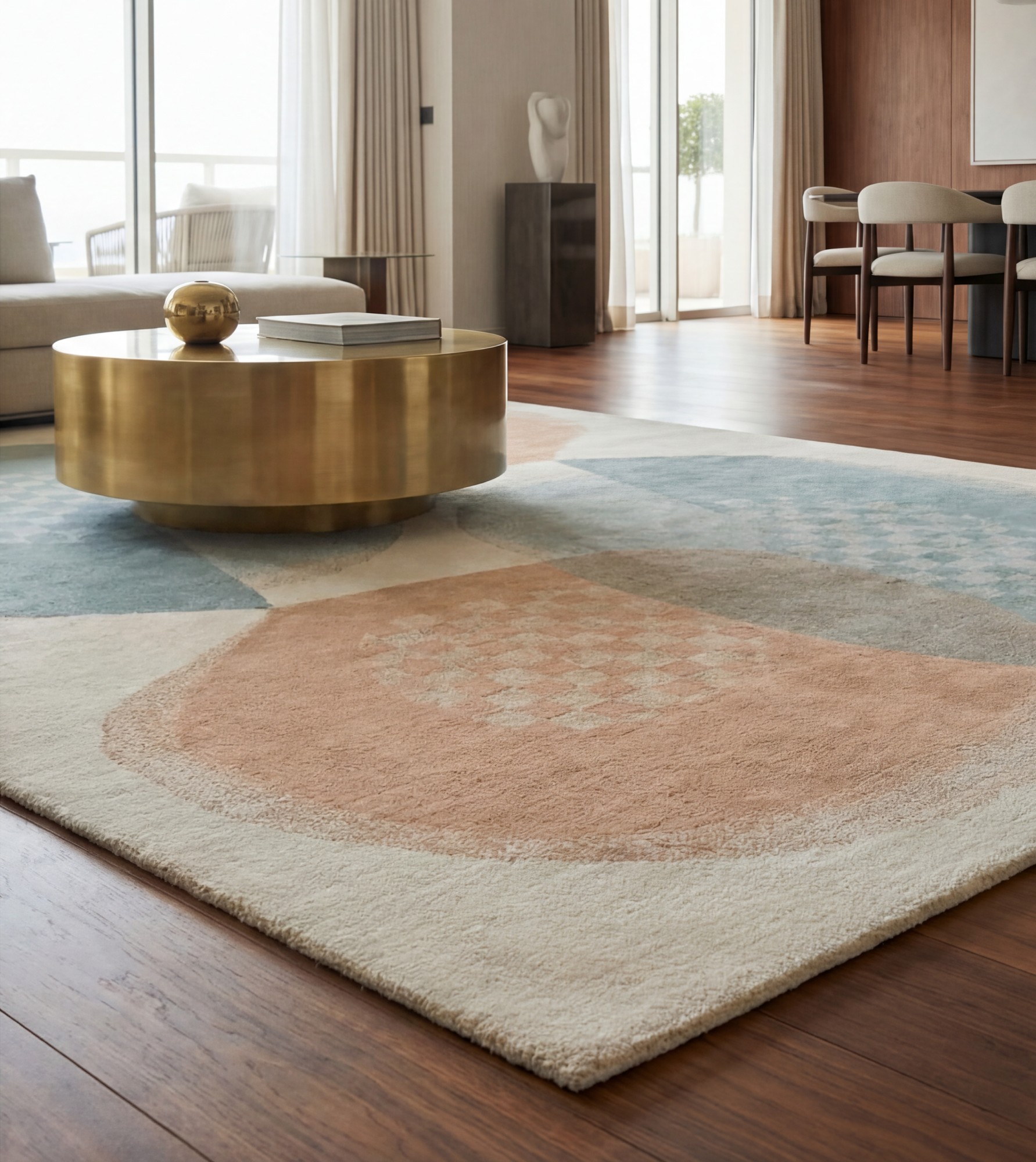Soft Orbits Handwoven Rug
