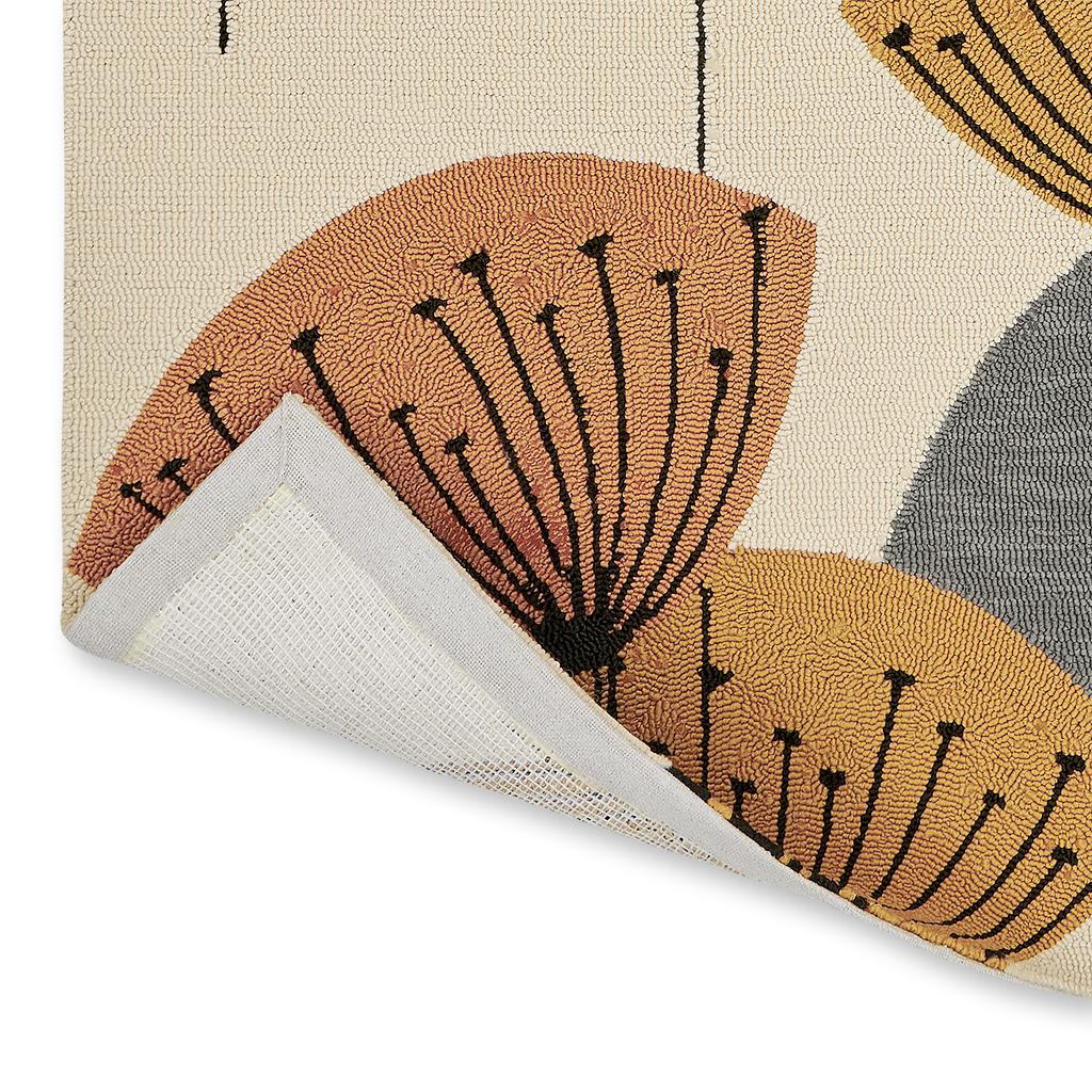 Dand. Clocks Och / Sil Outdoor Rug ☞ Size: 140 x 200 cm