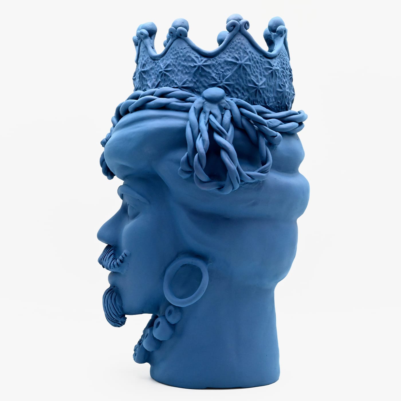 Italian Blue Moor's Head Artisan Sculpture