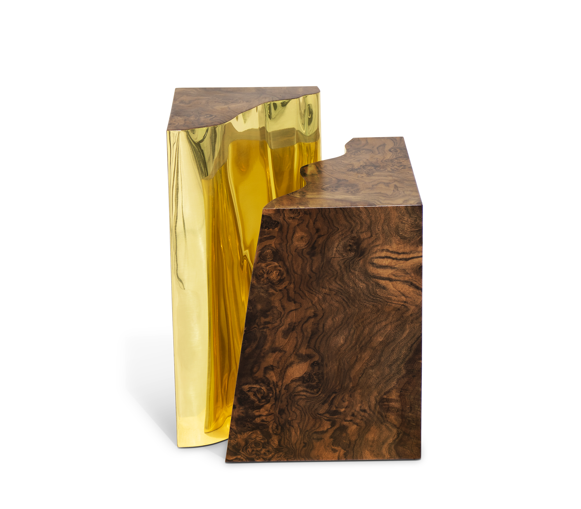 Fissure Walnut Designer Side Table