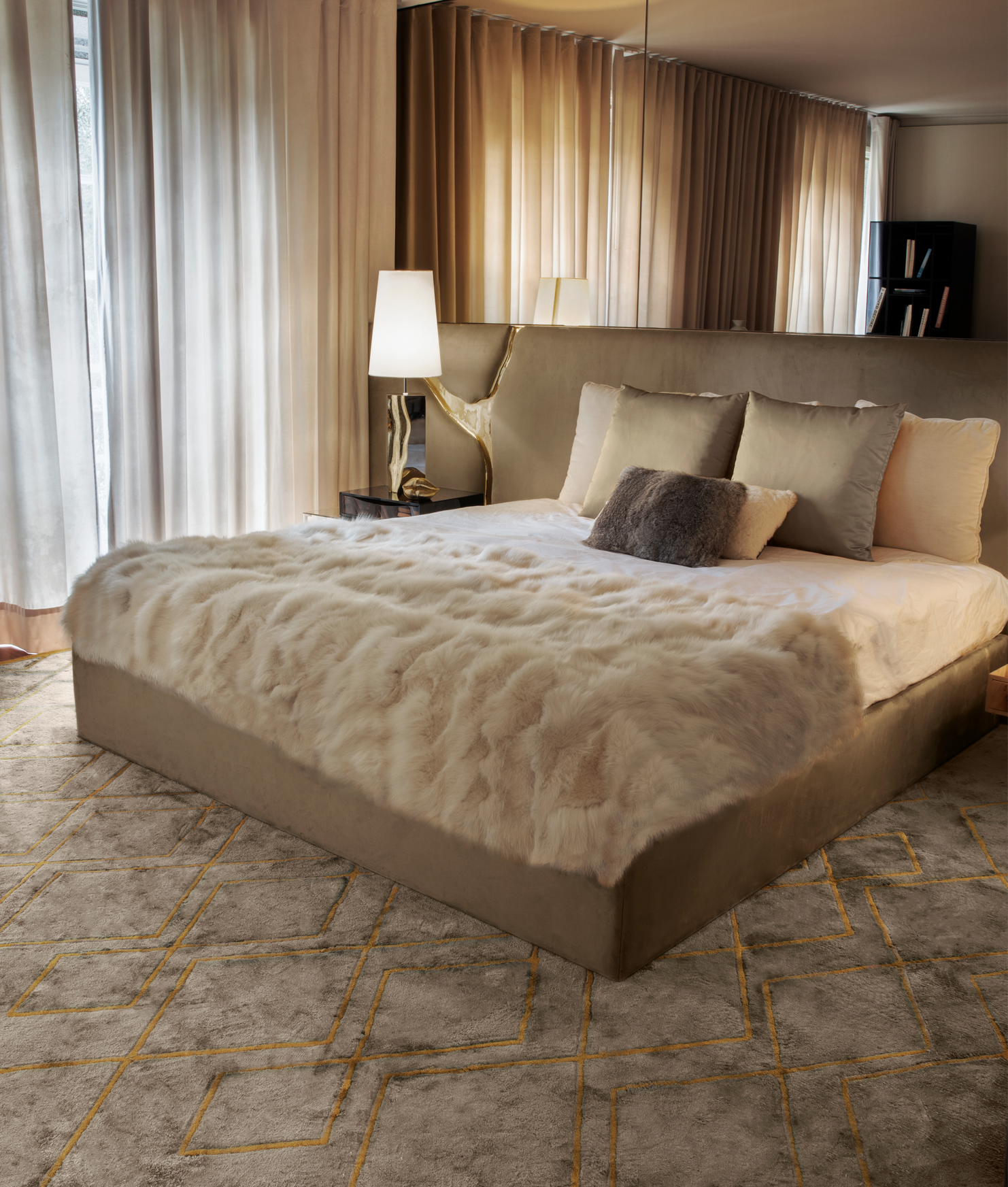 Fissure White Designer Headboard