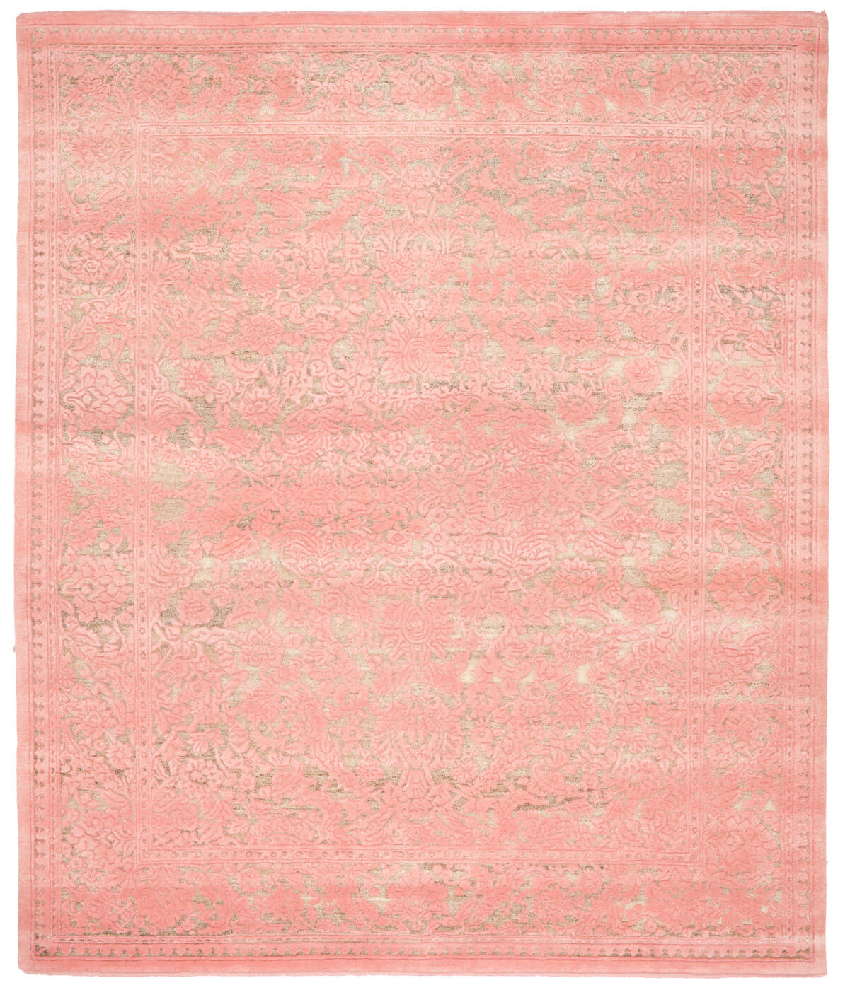 Medallion Hand-woven Pink Luxury Rug ☞ Size: 200 x 300 cm