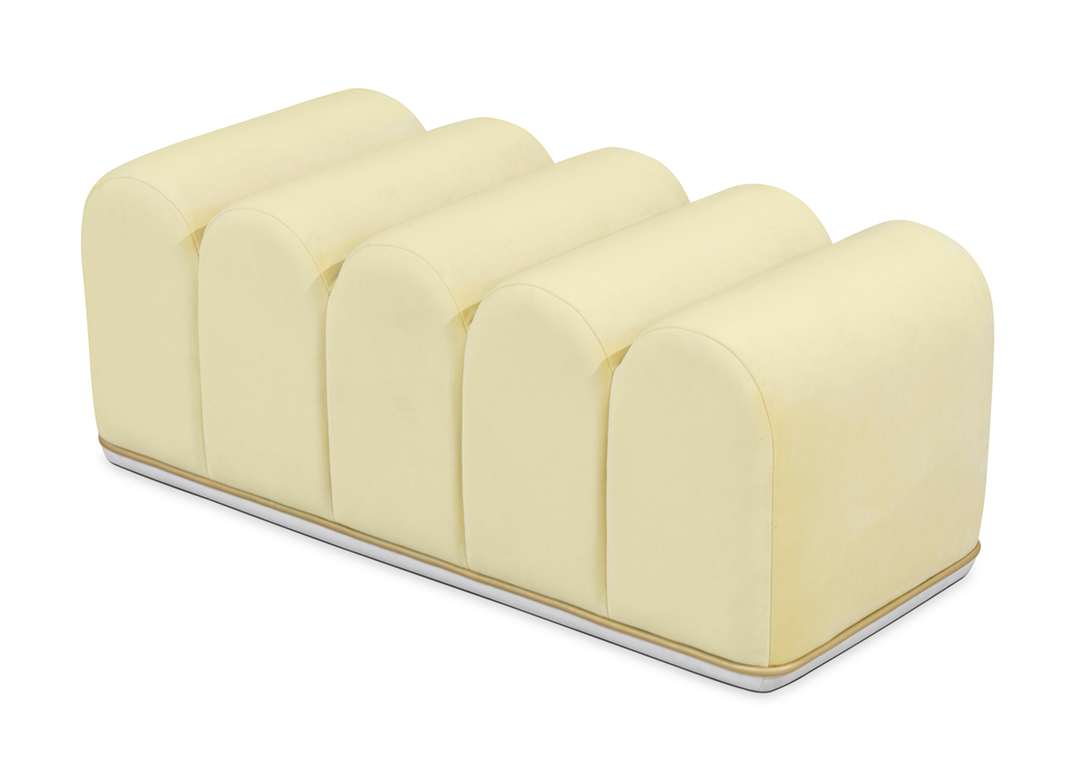 Sweet Swirl Yellow Modern Bench