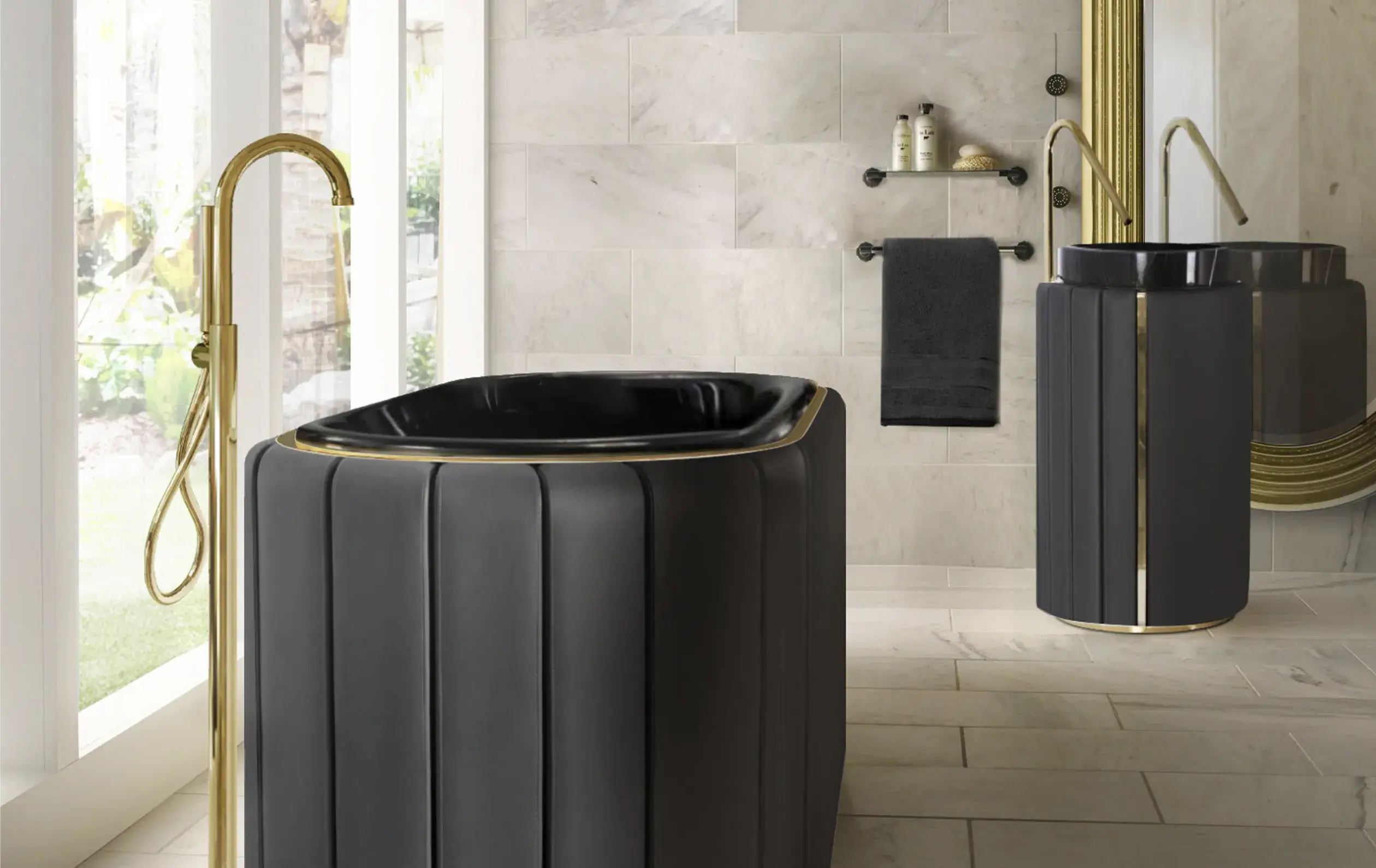 Sovereign Black Pedestal Sink
