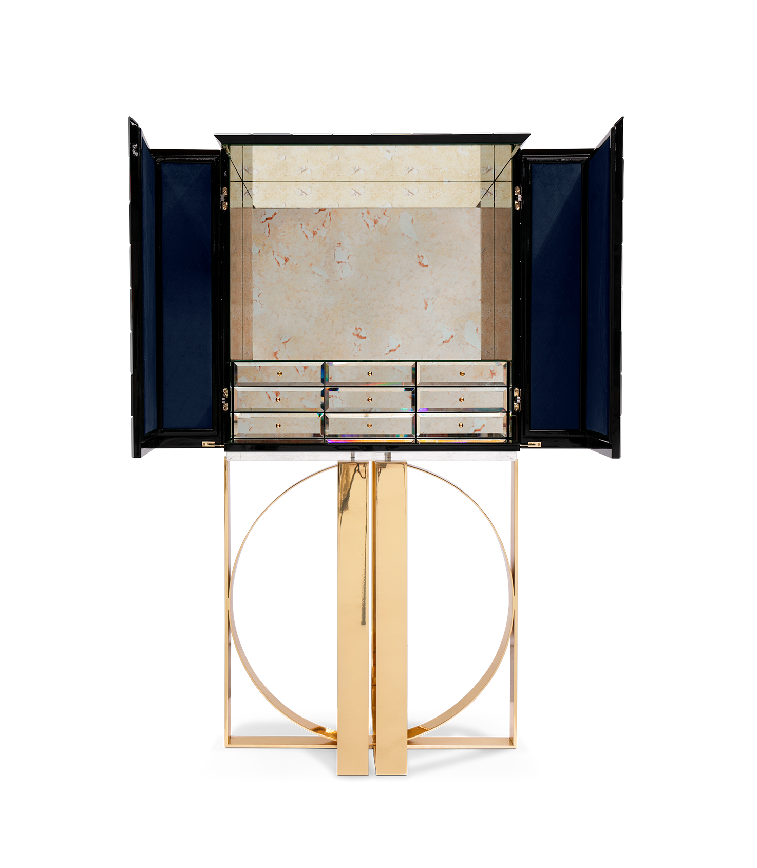 Mosaic Walnut Artisanal Cabinet