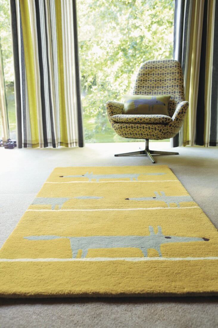 Fox Mustard Hand-Tufted Rug ☞ Size: 90 x 150 cm