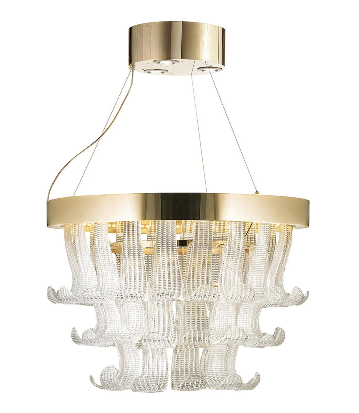 Gold Murano Glass Ring Chandelier