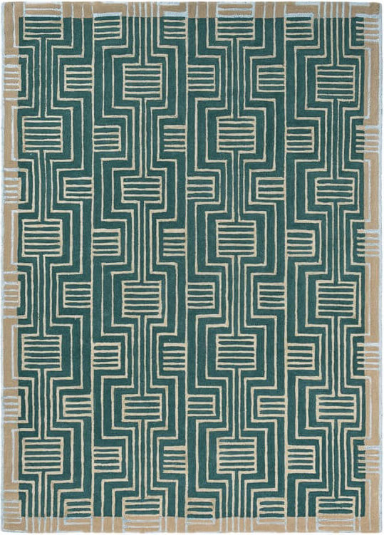 Hand Woven Green Rug | Size: 140 x 200 cm