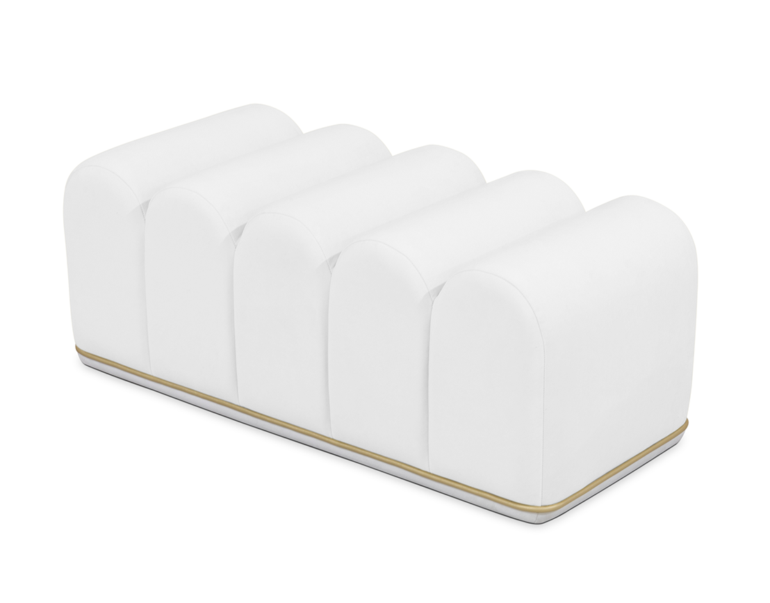 Sweet Swirl Milk Fabric Bench