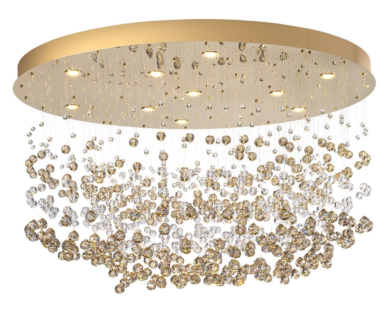 Pale Gold Crystal Sphere Chandelier