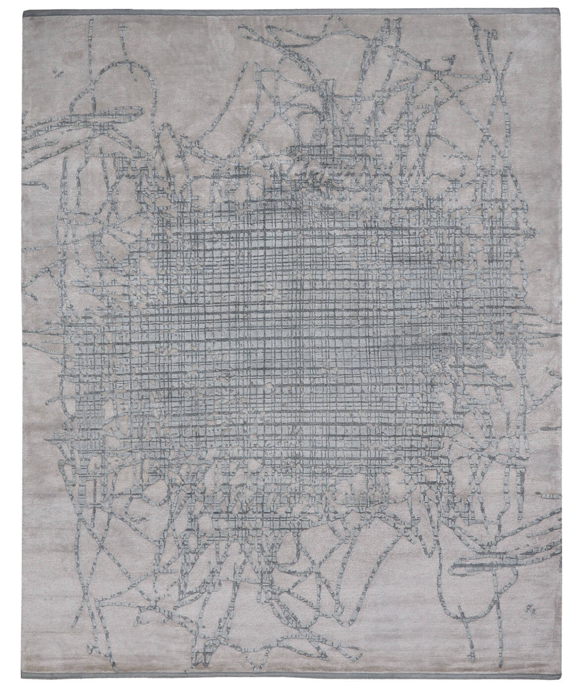 Grid Grey Luxurious Rug