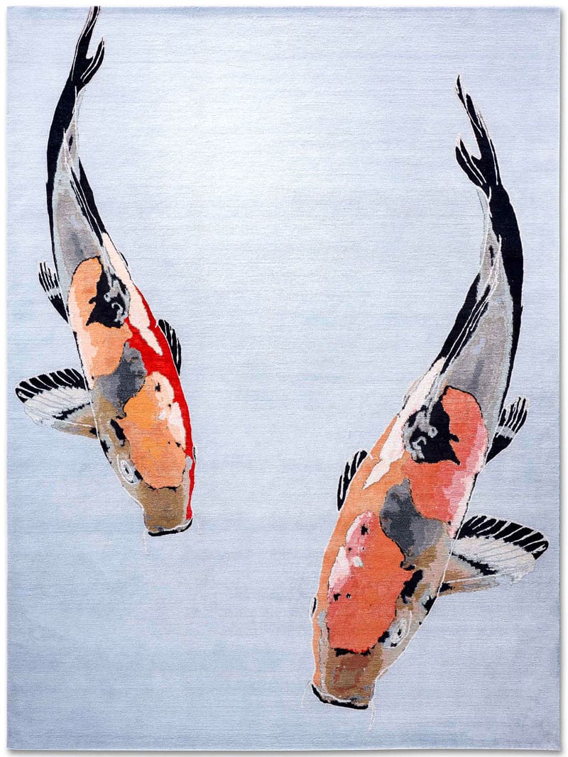 Fish Orange Luxury Hand-Woven Rug
