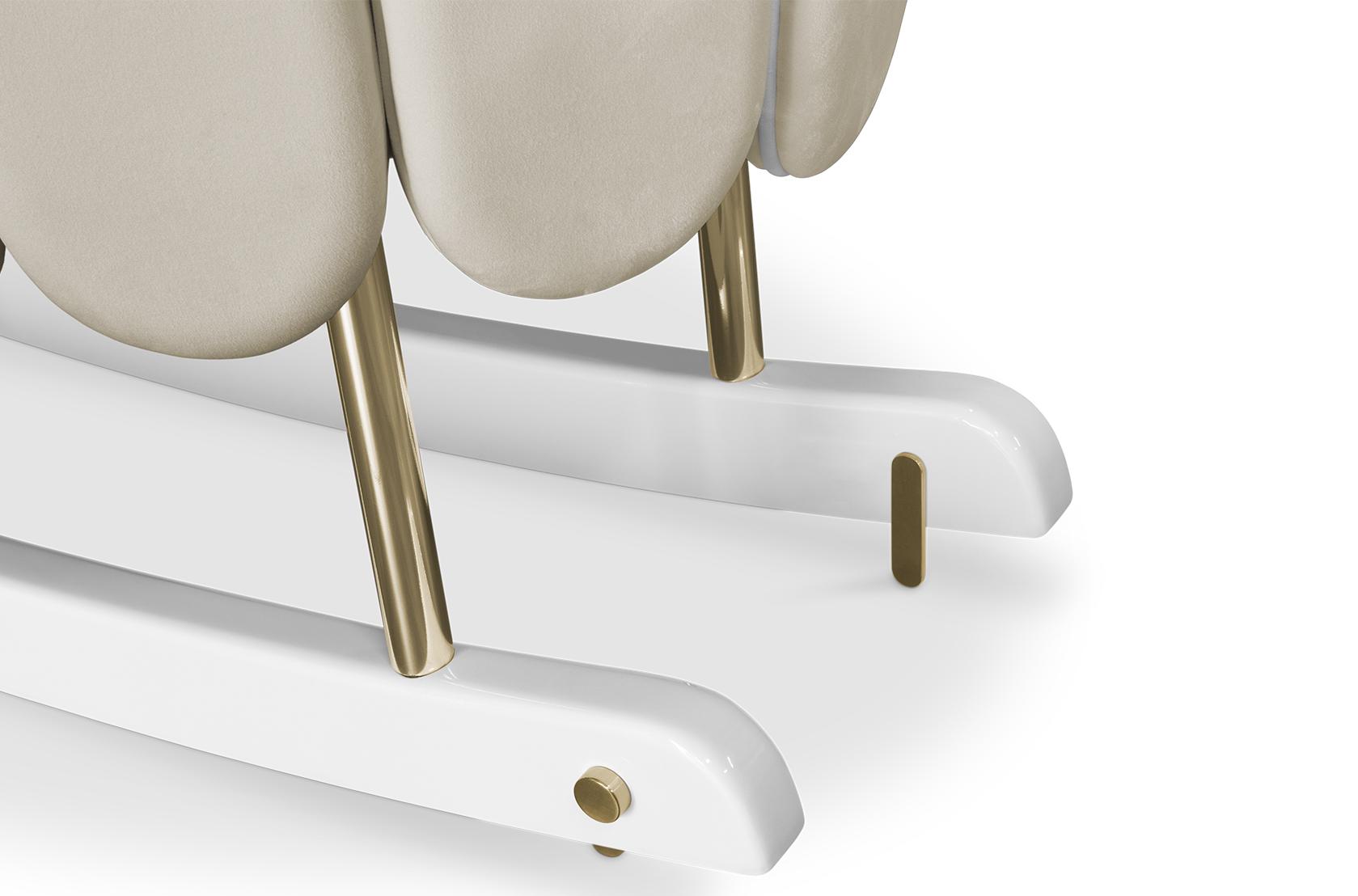 Lotus Gentle Beige Rocking Crib