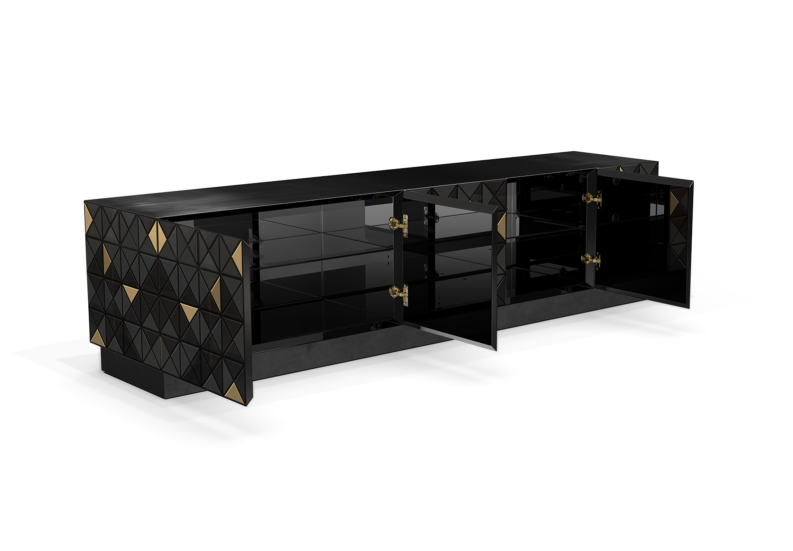 Mosaic Black TV Designer Cabinet