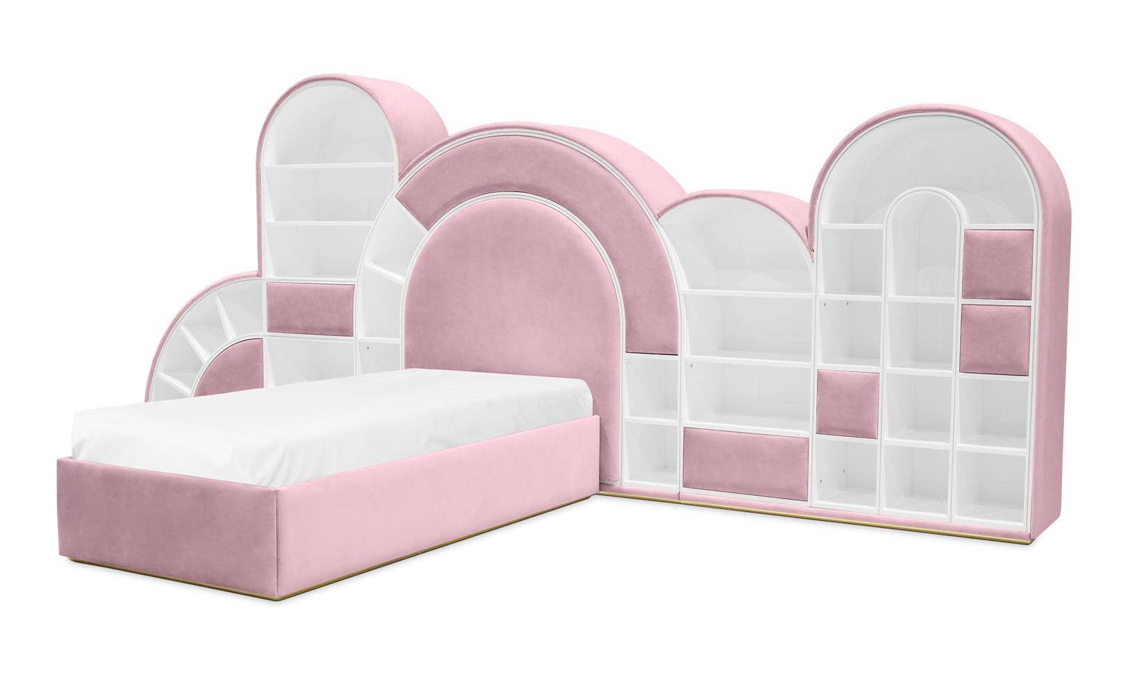 Bubblegum Marshmallow Pink Bed | Configuration: Small | Mattress Size: 90 x 190 cm