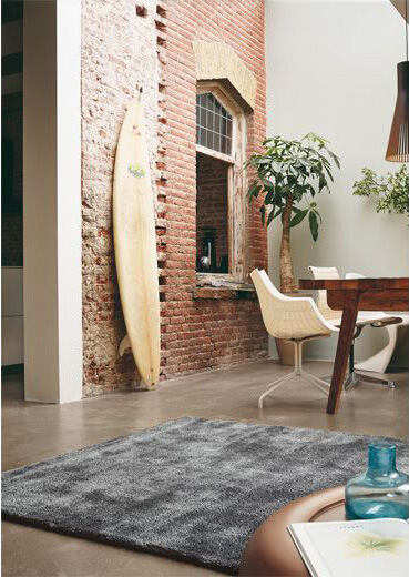Plain Black Rug Hermitage 21915
