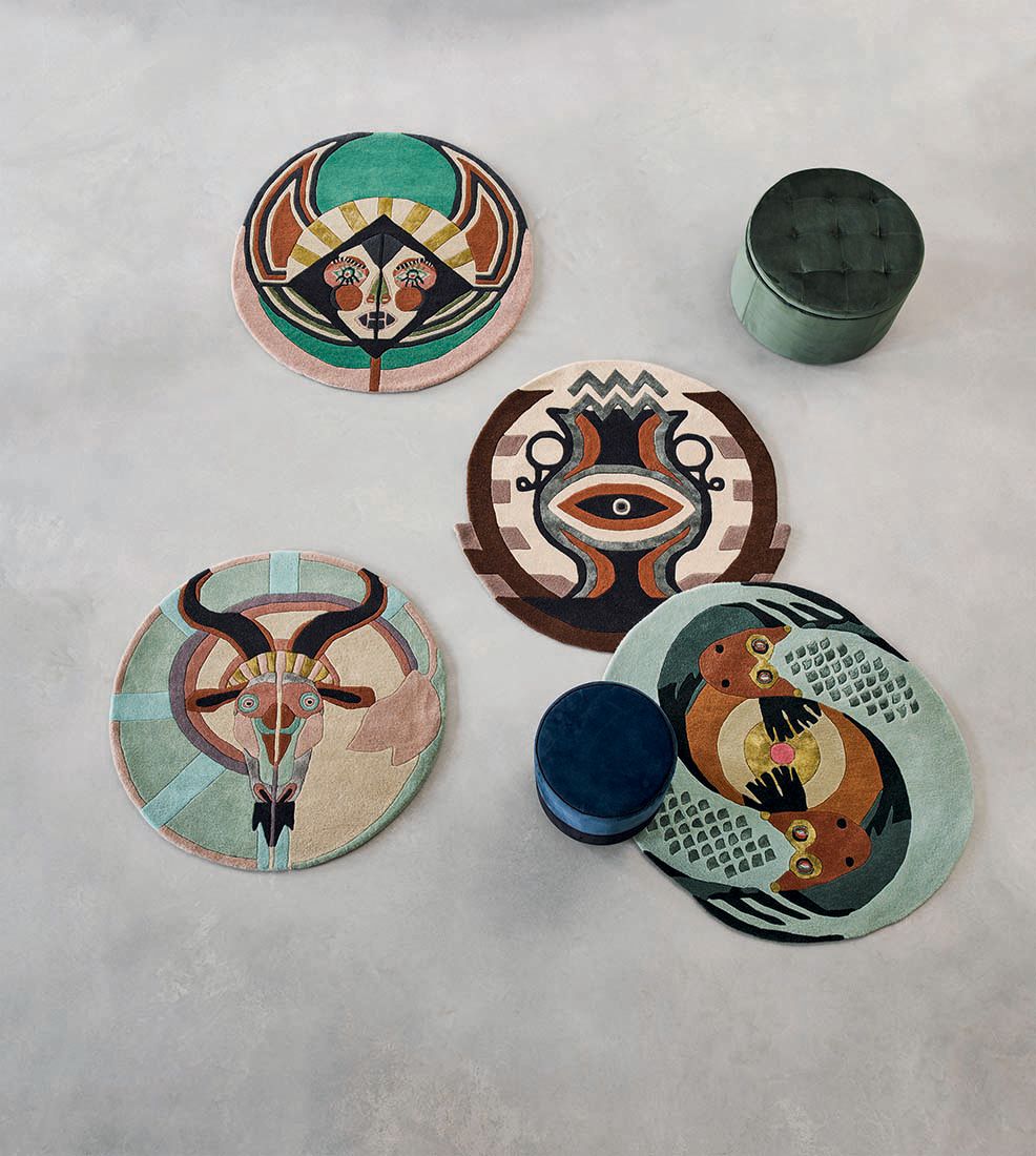 Zodiac Capricorn Hand Woven Round Rug