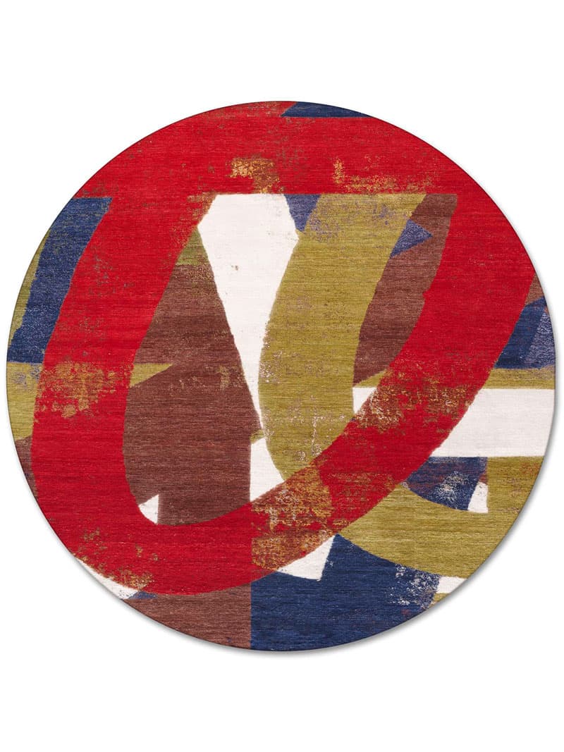Round Original Hand-Woven Exquisite Rug